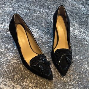 Ann Taylor Elegant Black Women's Shoes, leather soles, size 8.5